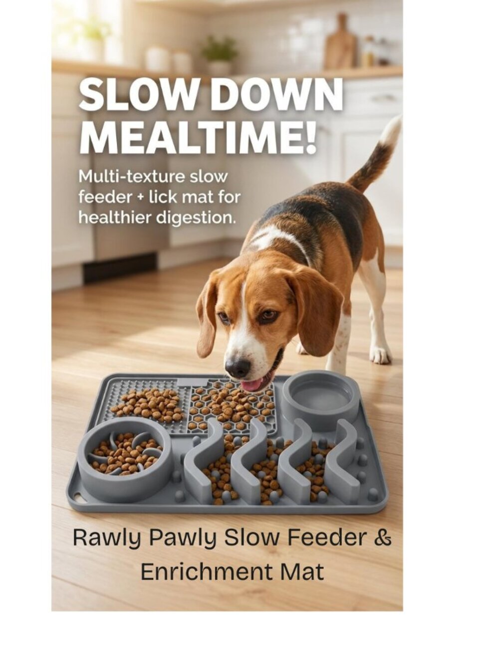 New Rally Pawly Dog Slow Feeder + Lick Mat & Puzzle Feeding Tray, Anti-Gobble!
